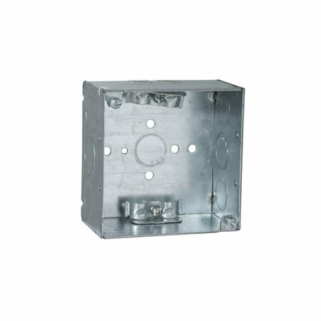 HUBBELL Electrical Box, 30.3 cu in, Ceiling/Wall Box, 2 Gang, Steel, Square 242